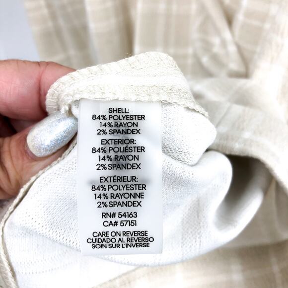 CALVIN KLEIN Womens Plaid Starburst Sheath Dress Size 8 Stony Beige White NWT - Picture 12 of 13